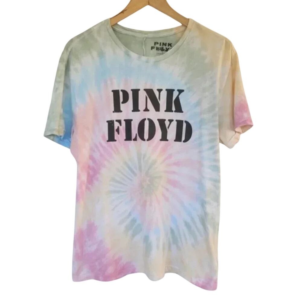 Lucky Brand Pink Floyd Tie Dye T Shirt Women Size M Pastel Cotton Band Tee